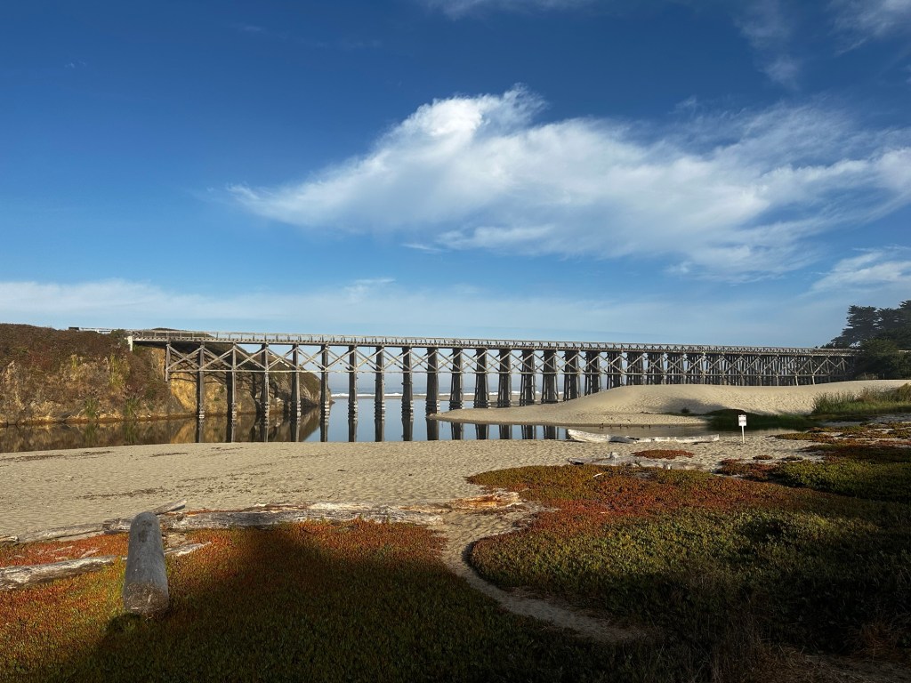 Old railroad bridge turned footbridge in Fort Bragg, California by Happy Vegan Campers