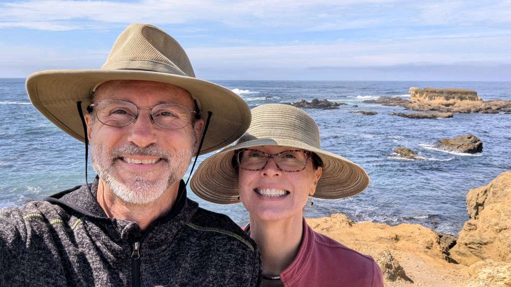 Daniel and Kristin at Glass beach in Fort Bragg, California by Happy Vegan campers