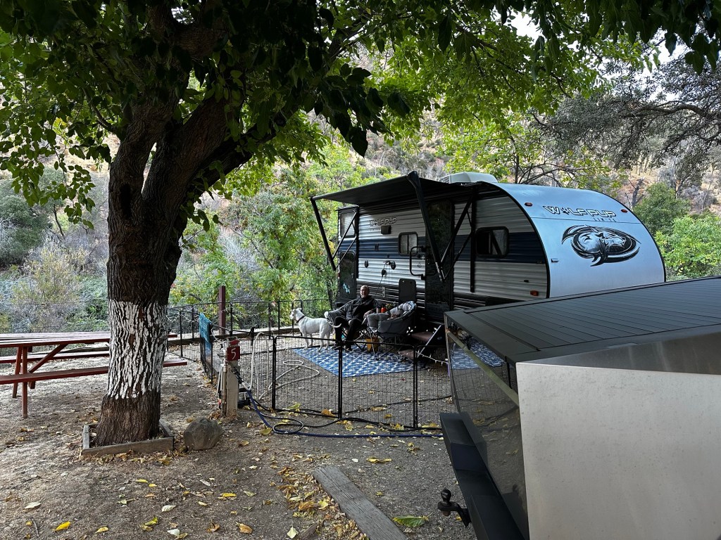 Relaxing at the camper in Minden, California by Happy Vegan Campers