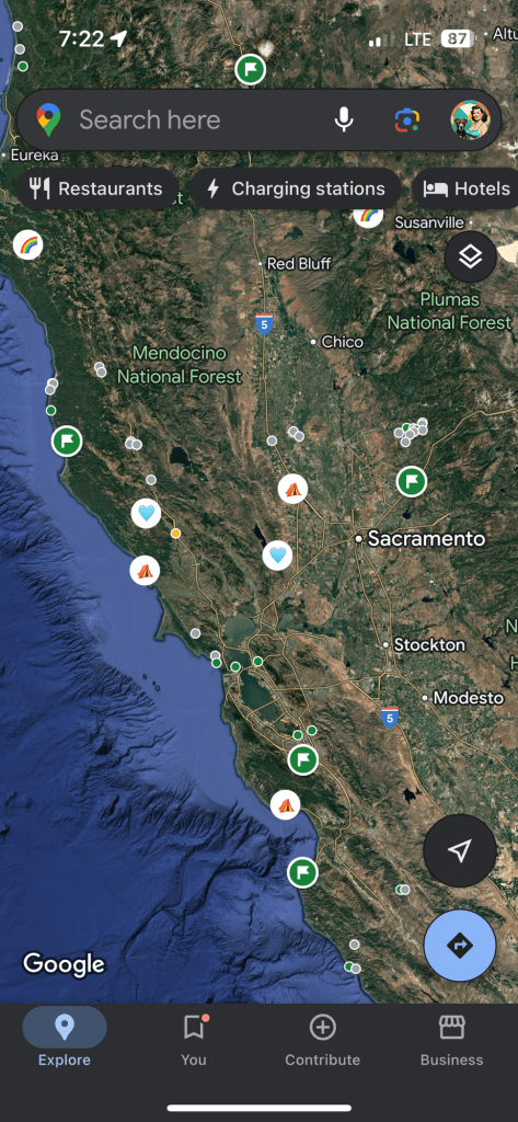 Google Map of some of our saved and favorite places by Happy Vegan Campers
