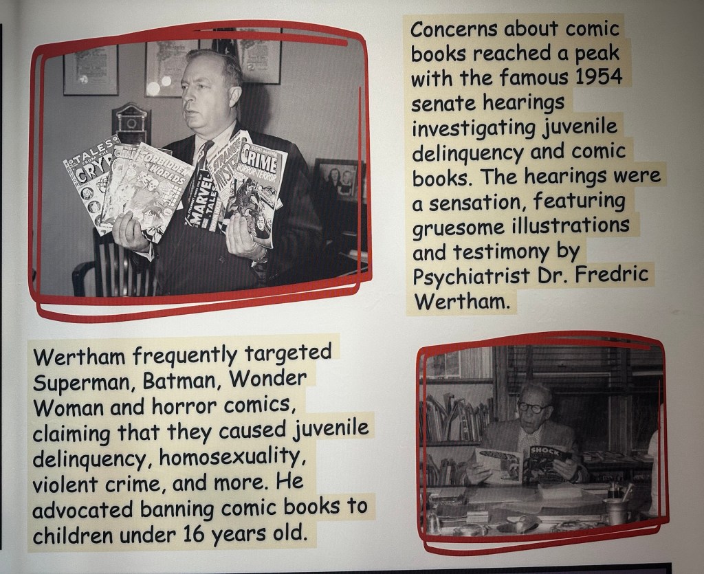 Comic book controversy exhibit at Sacramento History Museum in Sacramento, California by Happy Vegan Campers