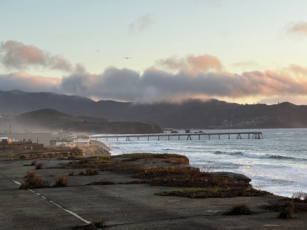 Eroded cliff in Pacifica, California by Happy Vegan Campers
