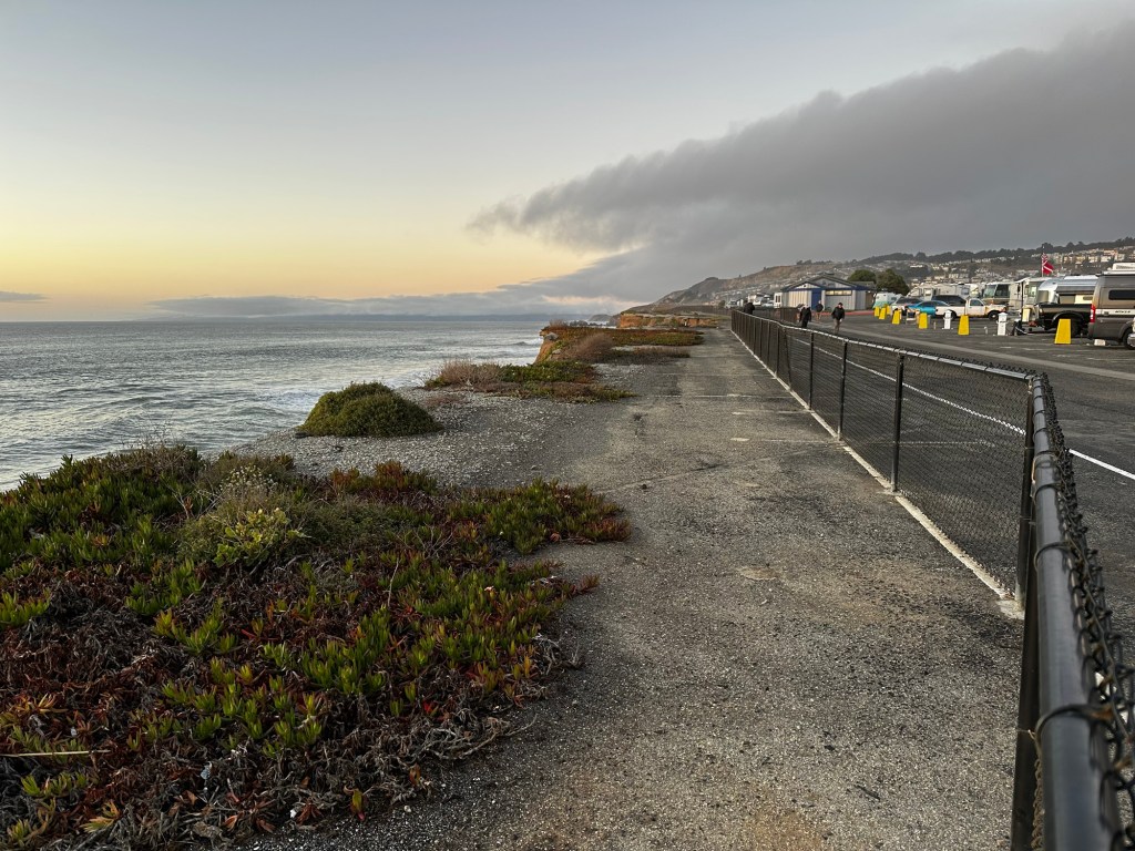 Eroded cliff in Pacifica, California by Happy Vegan Campers