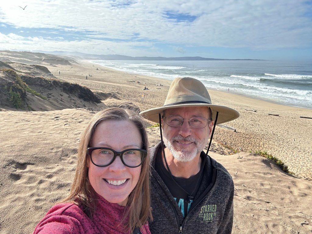 Daniel and Kristin at Marina State Beach in Marina, California. Picture by Happy Vegan Campers.
