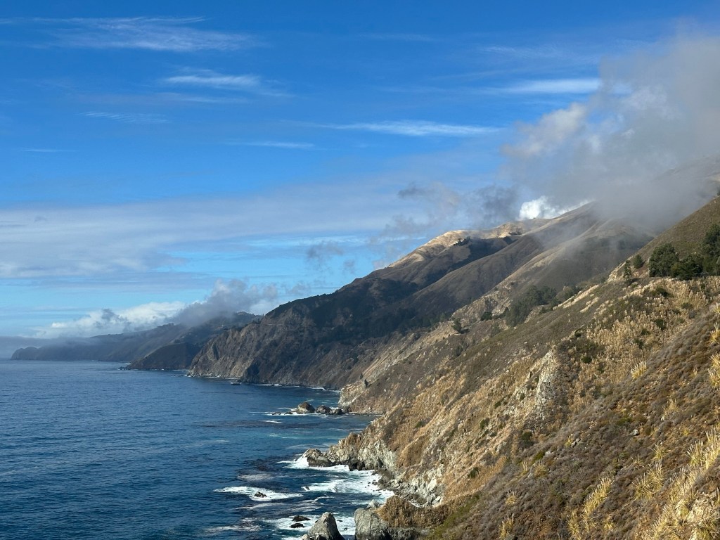 View from Highway 1 near Big Sur, California. Picture by Happy Vegan Campers.