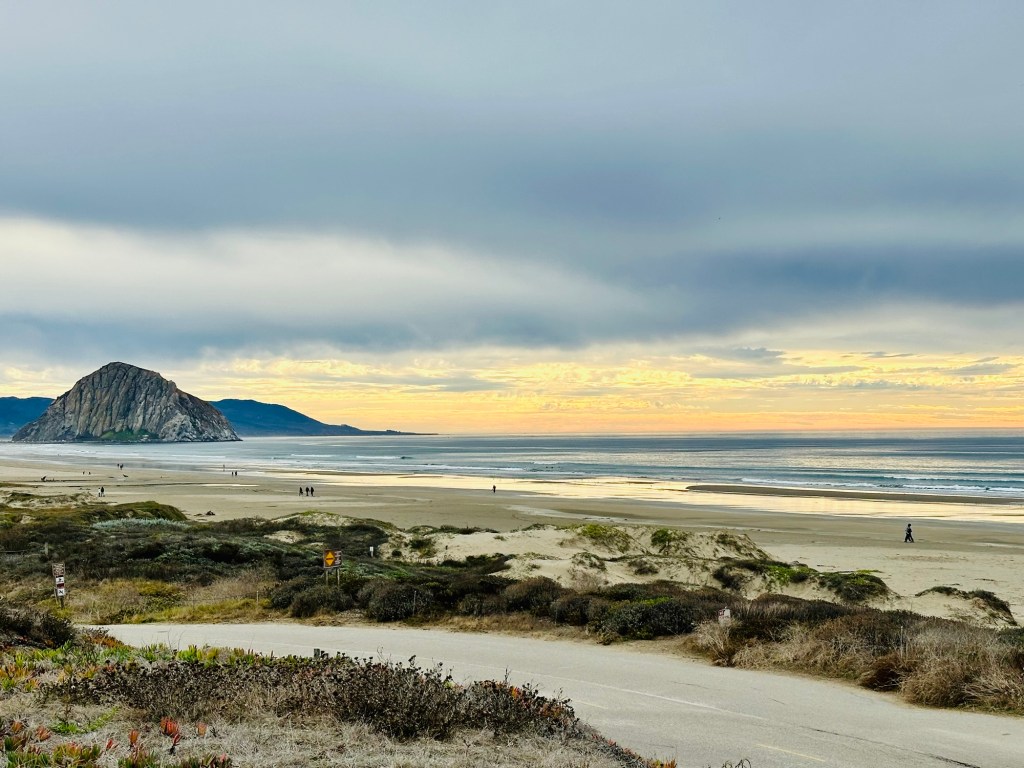 Morro Strand State Beach in Morro Bay, California. Picture by Happy Vegan Campers.