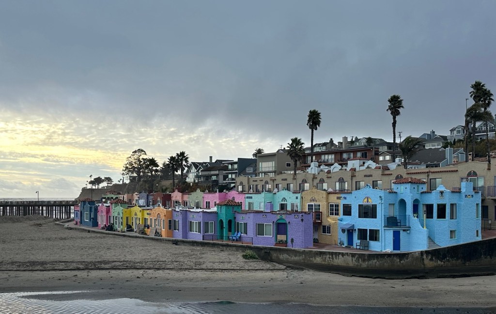 Colorful buildings in Capitola, California. Picture by Happy Vegan Campers.