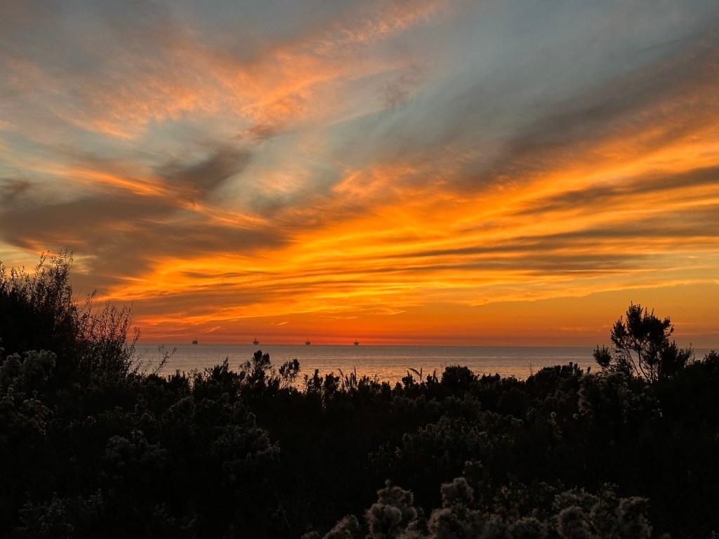 Sunset at Carpinteria State Beach in Carpinteria, California. Picture by Happy Vegan Campers.