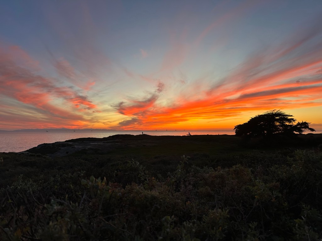 Sunset at Carpinteria State Beach in Carpinteria, California. Picture by Happy Vegan Campers.
