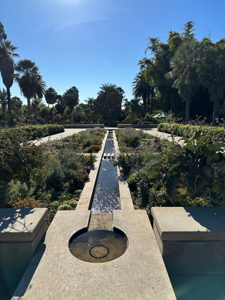 Water feature at The Huntington Library, Art Museum, and Botanical Gardens in San Marino, California. Picture by Happy Vegan Campers.