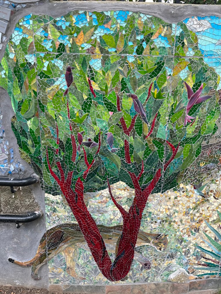 Mosaic at Deukmejian Wilderness Park in Glendale, California. Picture by Happy Vegan Campers.