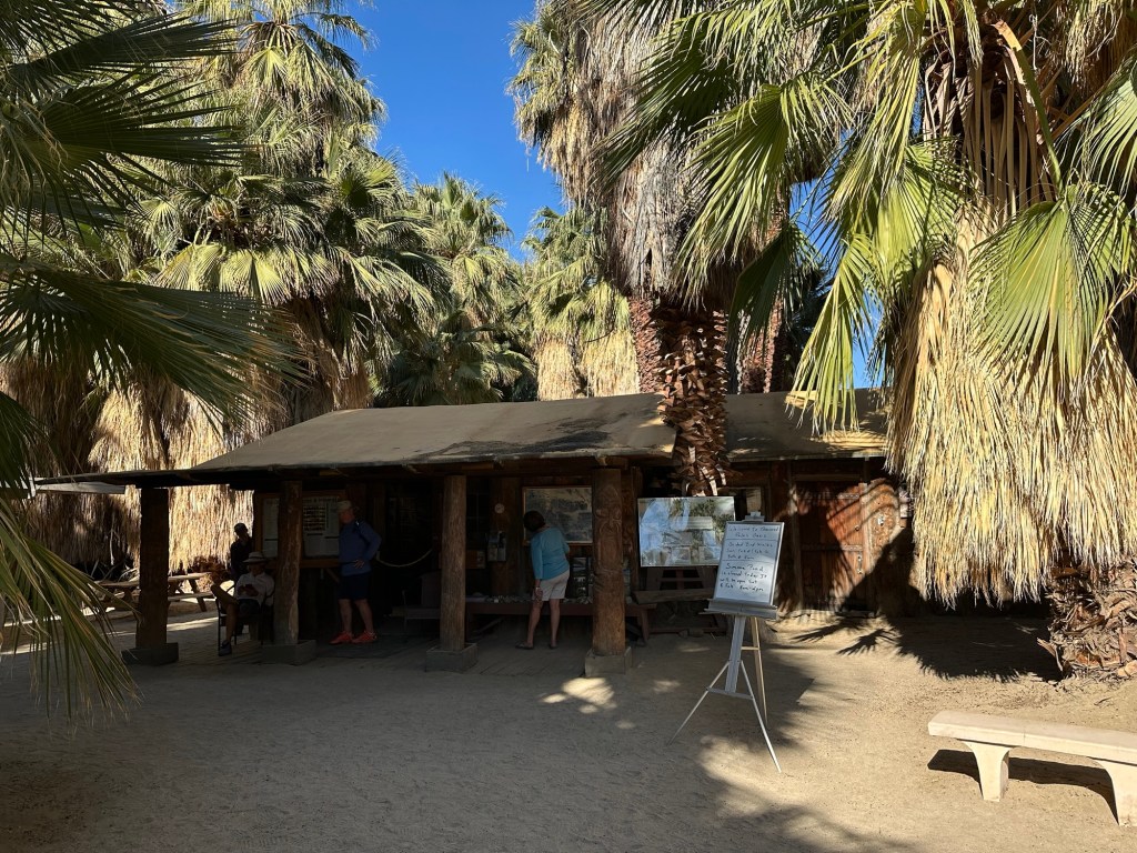 Visitor Center at Thousand Palms Oasis Preserve in Desert Hot Springs, California. Picture by Happy Vegan Campers.