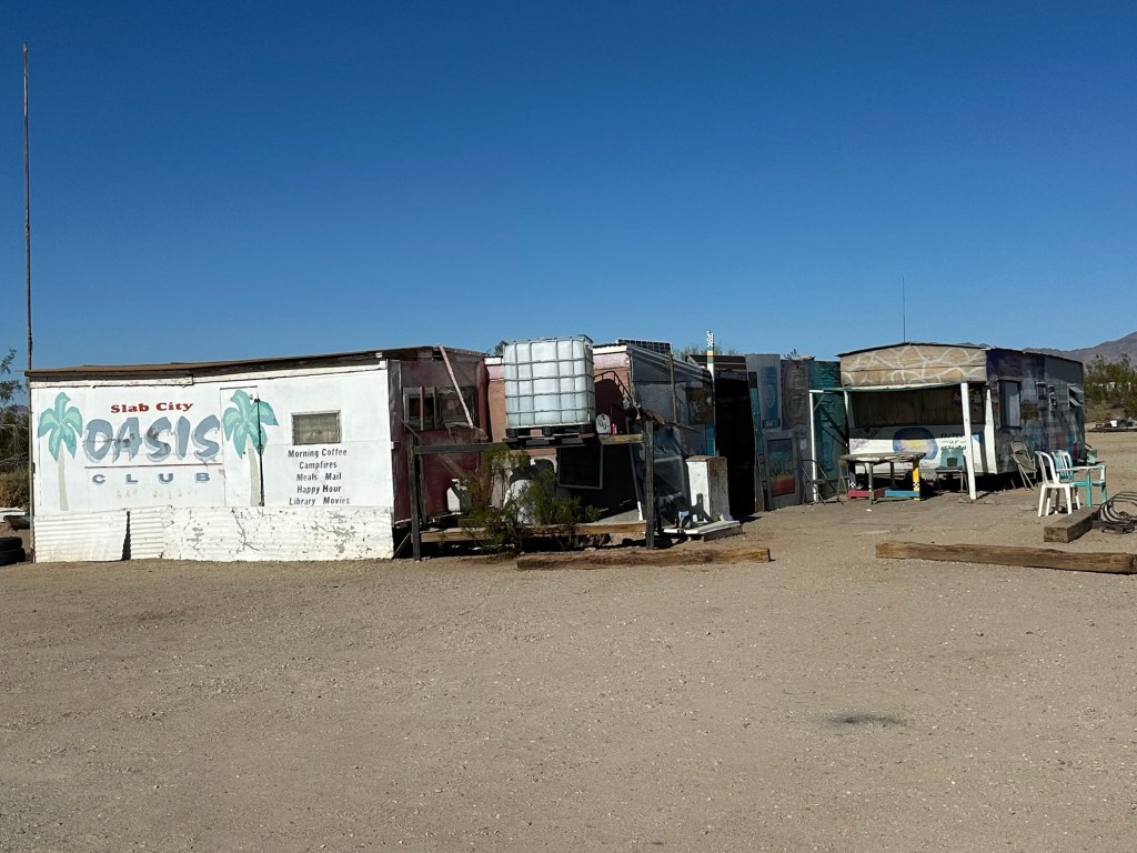 Oasis Club in Slab City, California. Picture by Happy Vegan Campers.
