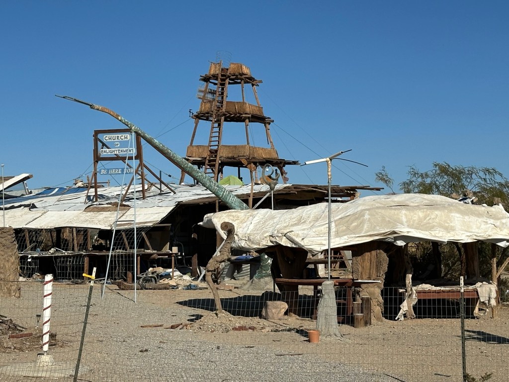 Church of Enlightenment in Slab City, California. Picture by Happy Vegan Campers.