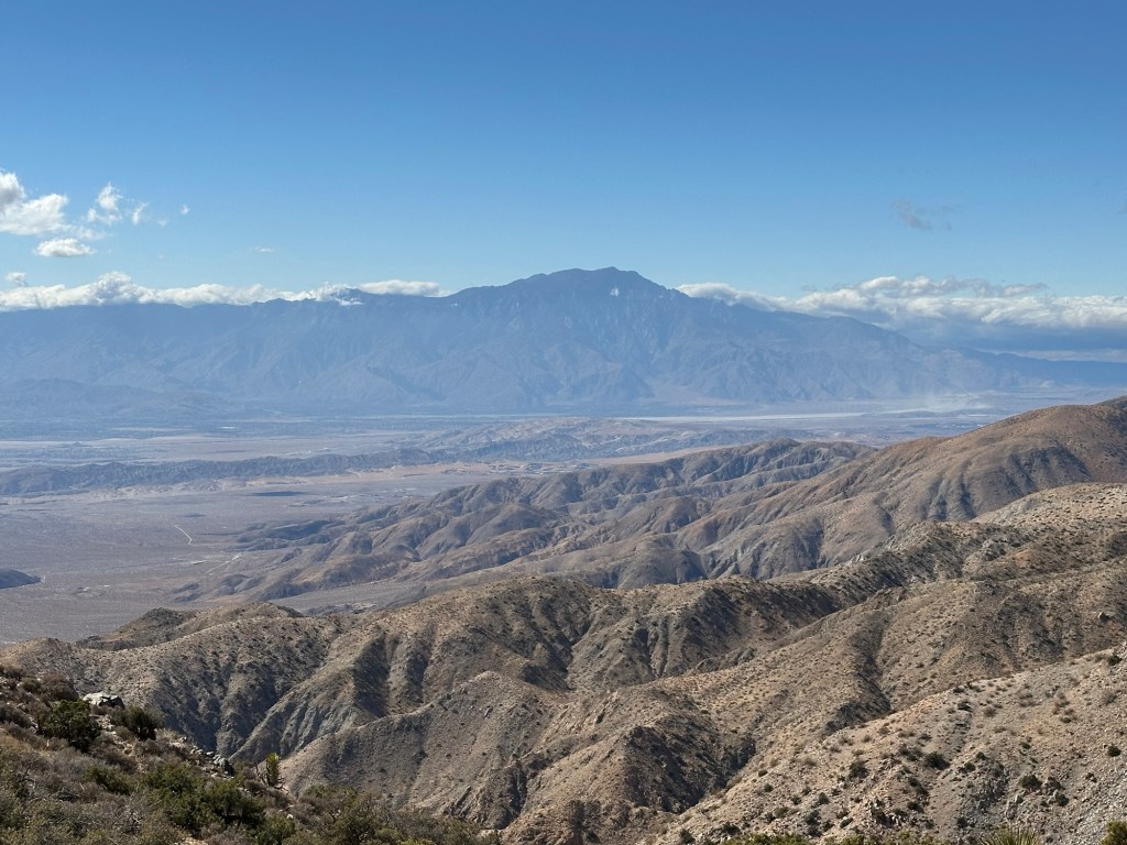 View of San Andreas fault line from Joshua Tree National Park in California. Picture by Happy Vegan Campers.