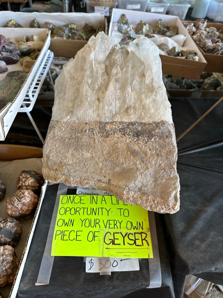 Part of a geyser at Hatch Gems & Giftshop in Hatch, New Mexico. Picture by Happy Vegan Campers.