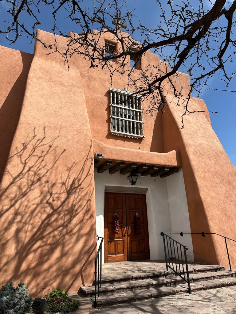 Church in Santa Fe, New Mexico. Picture by Happy Vegan Campers.
