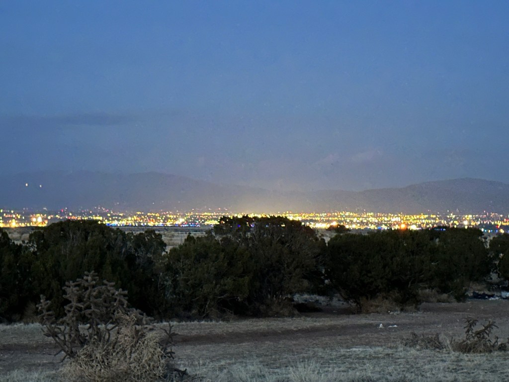 View from BLM land in Santa Fe, New Mexico. Picture by Happy Vegan Campers.
