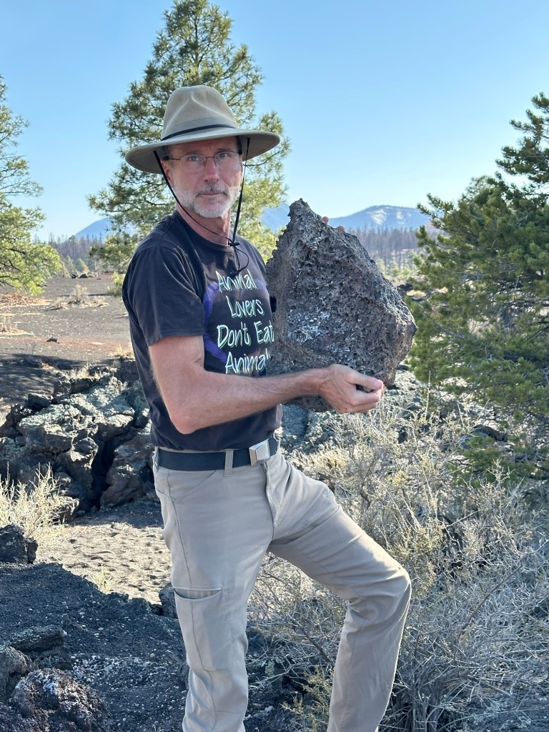 Daniel at Sunset Crater Volcano National Monument in Flagstaff, Arizona. Picture by Happy Vegan Campers.