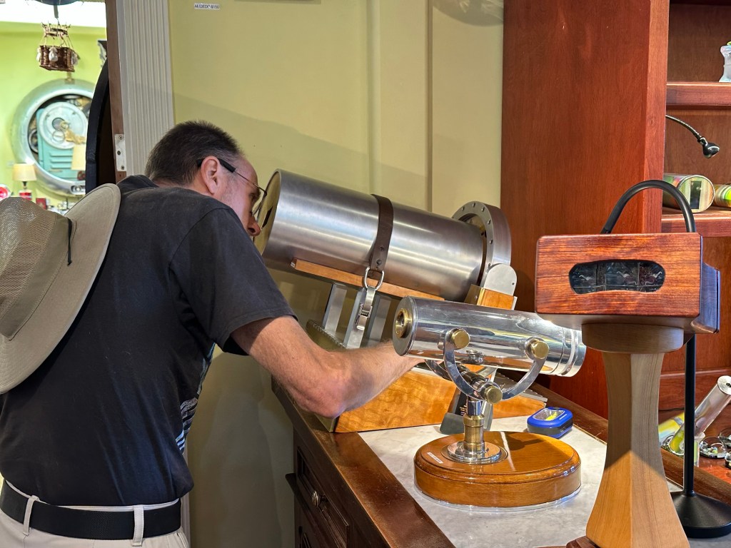 Daniel at Nellie Bly's Kaleidoscopes in Jerome, Arizona. Picture by Happy Vegan Campers.