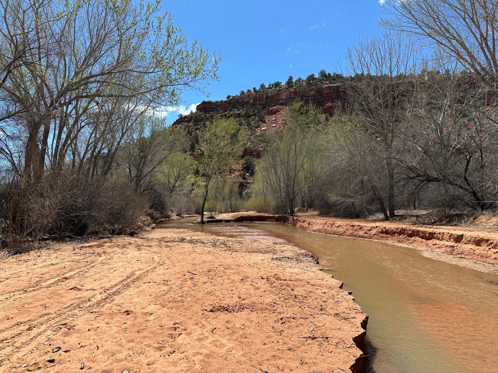 Stream near boondocking spot on BLM land in Kanab, Utah. Picture by Happy Vegan Campers.