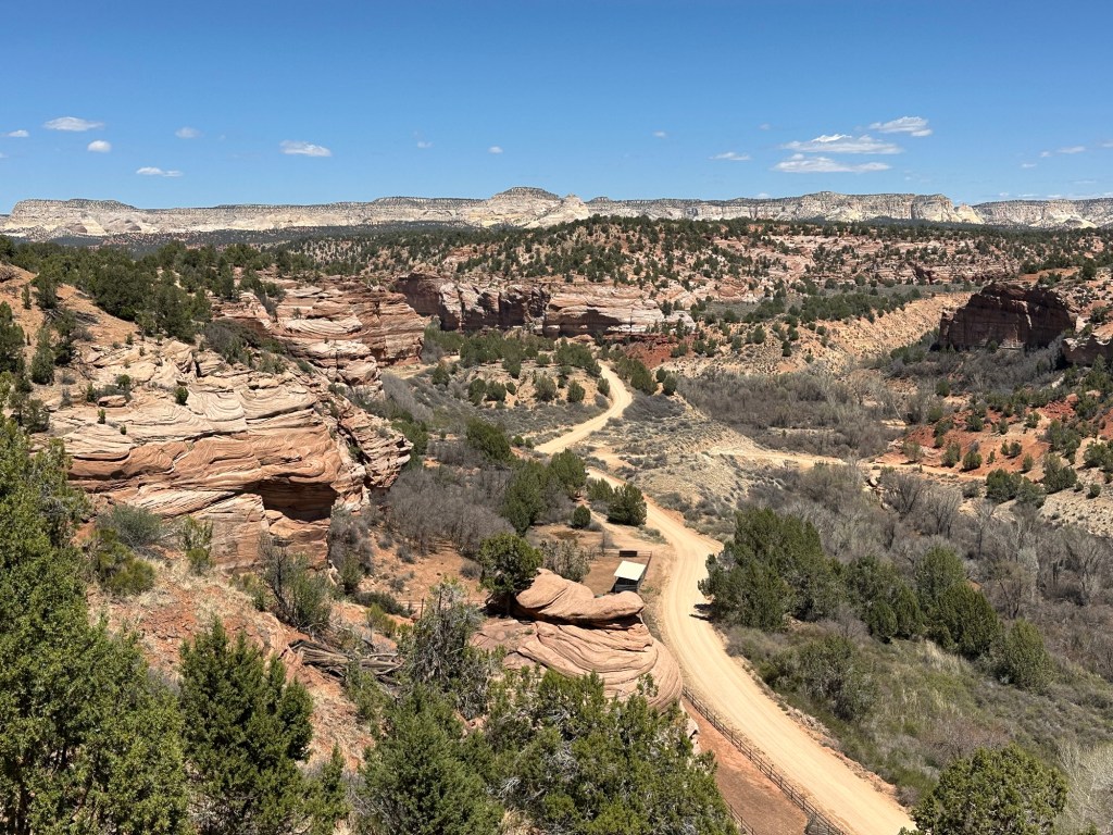 View from Angel Village Cafe in Kanab, Utah. Picture by Happy Vegan Campers.