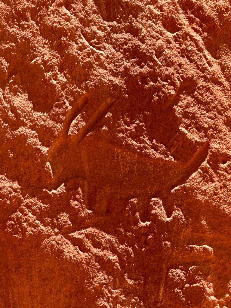 Petroglyph at Best Friends Animal Sanctuary in Kanab, Utah. Picture by Happy Vegan Campers.