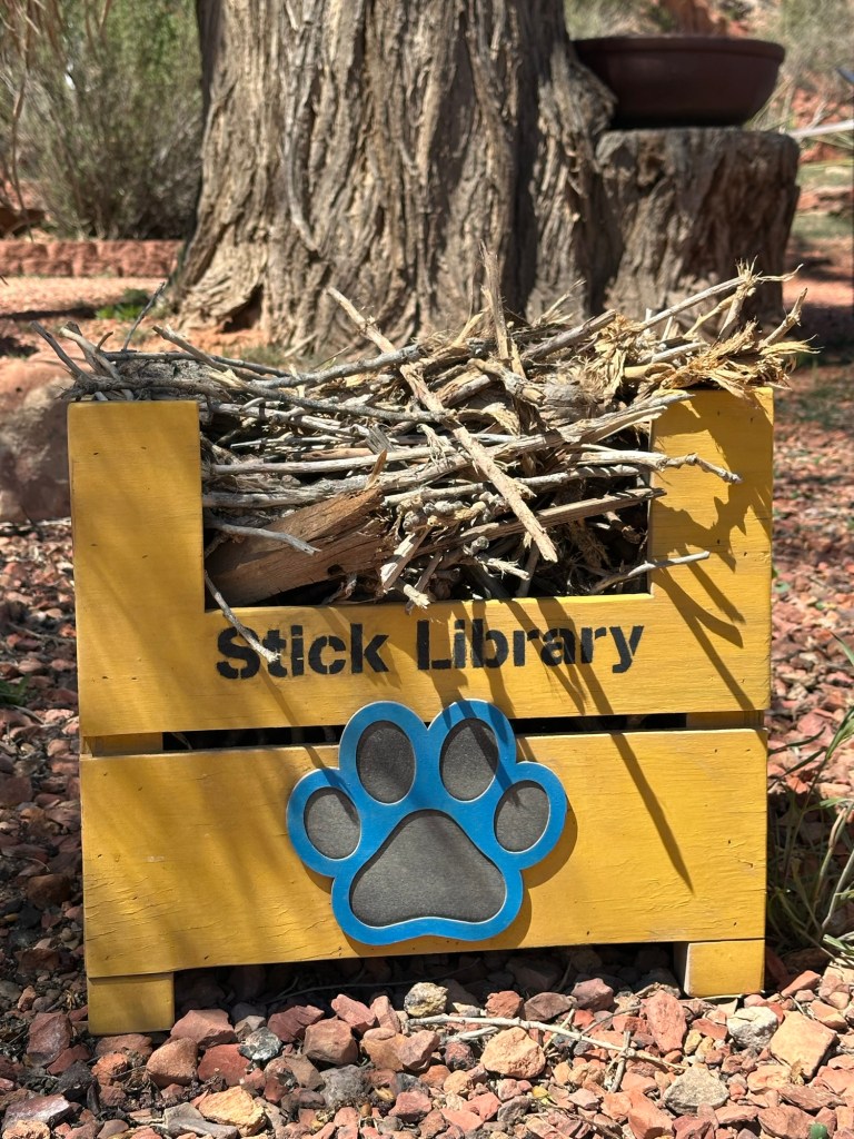 Stick Library at Best Friends Animal Sanctuary in Kanab, Utah. Picture by Happy Vegan Campers.