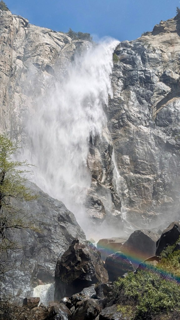 Bridalveil Falls in Yosemite National Park, California. Picture by Happy Vegan Campers.