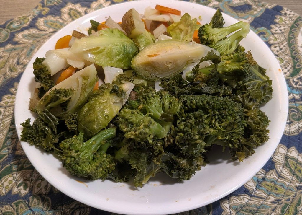 Steamed veggies. Picture by Happy Vegan Campers.