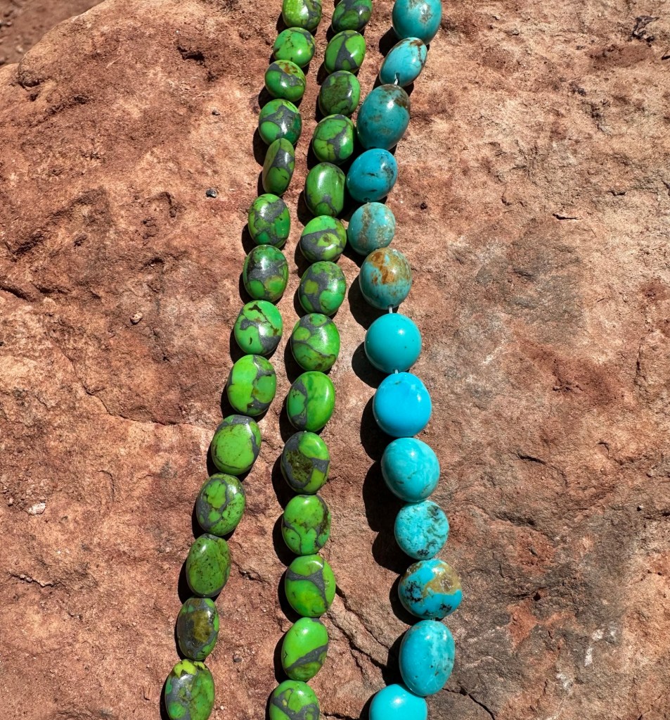 Kingman turquoise and Mohave green zinc. Picture by Happy Vegan Campers.