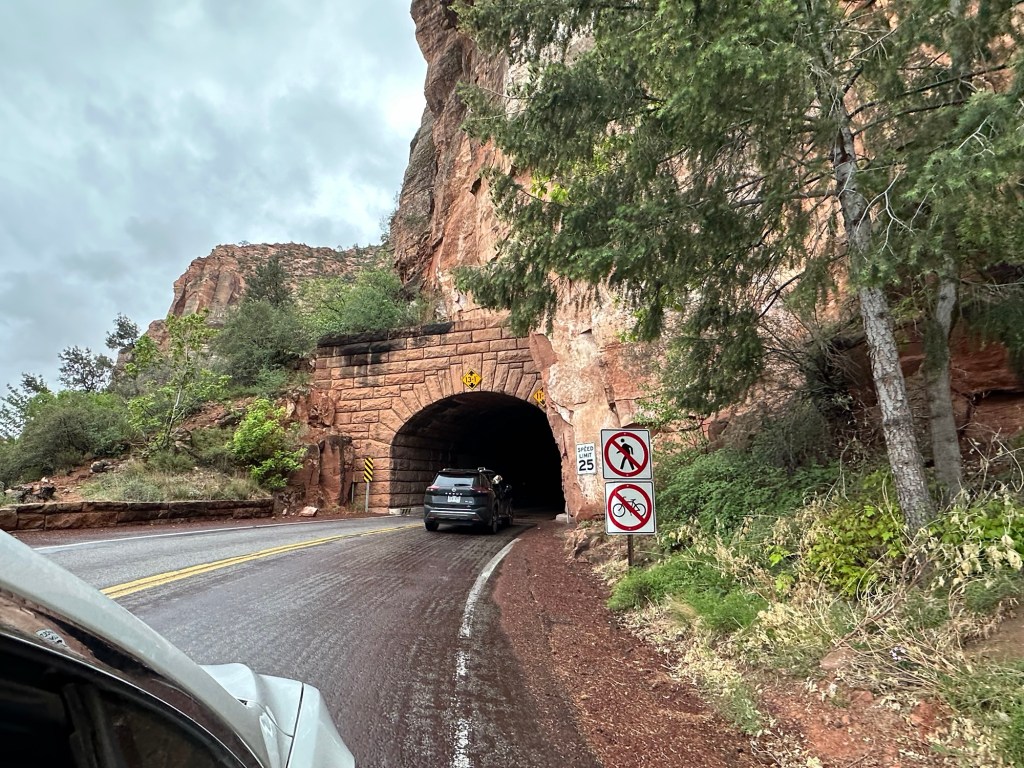 Zion-Mt Carmel Tunnel in Zion National Park in Springdale, Utah. Picture by Happy Vegan Campers.