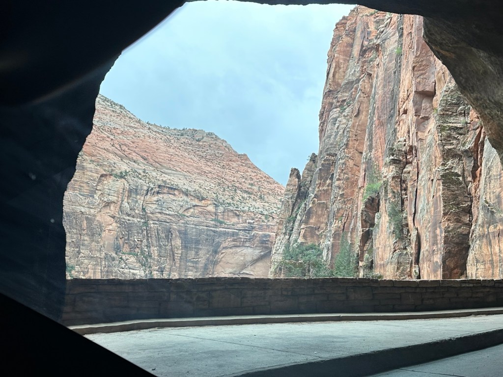 Zion-Mt Carmel Tunnel in Zion National Park in Springdale, Utah. Picture by Happy Vegan Campers.