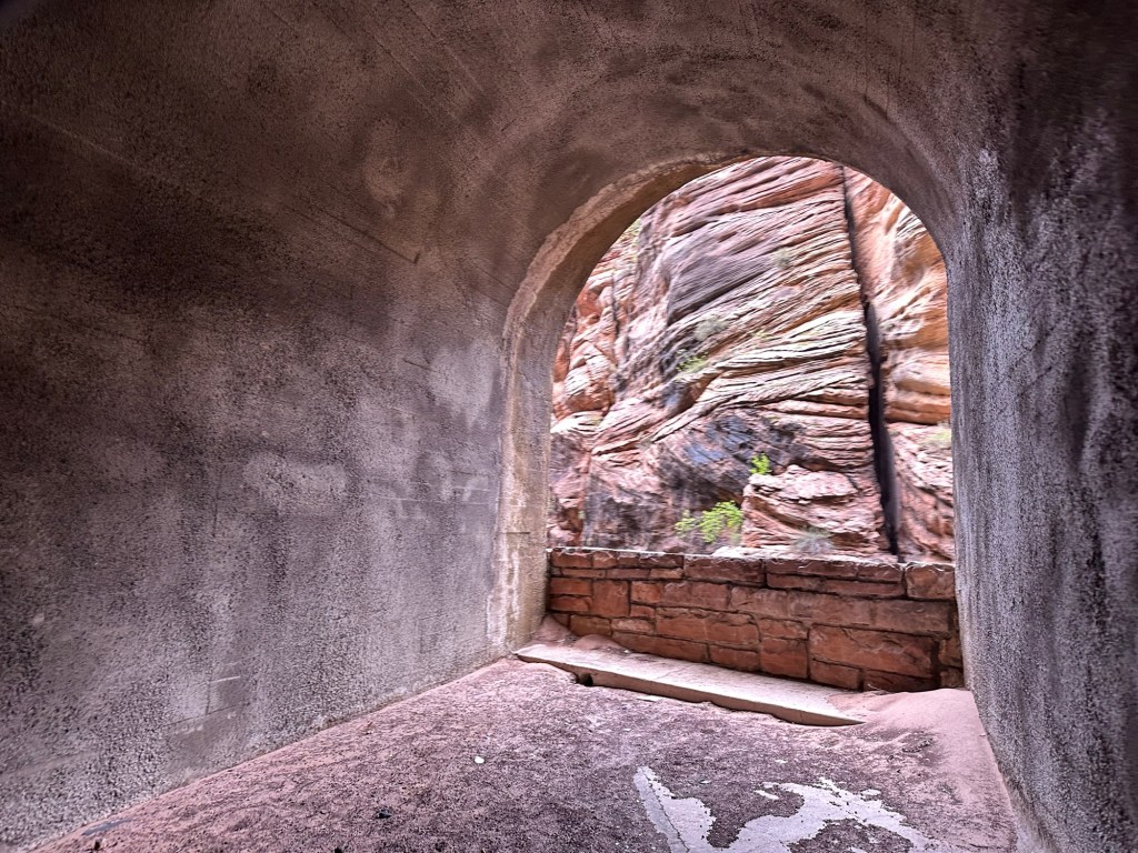Zion-Mt Carmel Tunnel in Zion National Park in Springdale, Utah. Picture by Happy Vegan Campers.