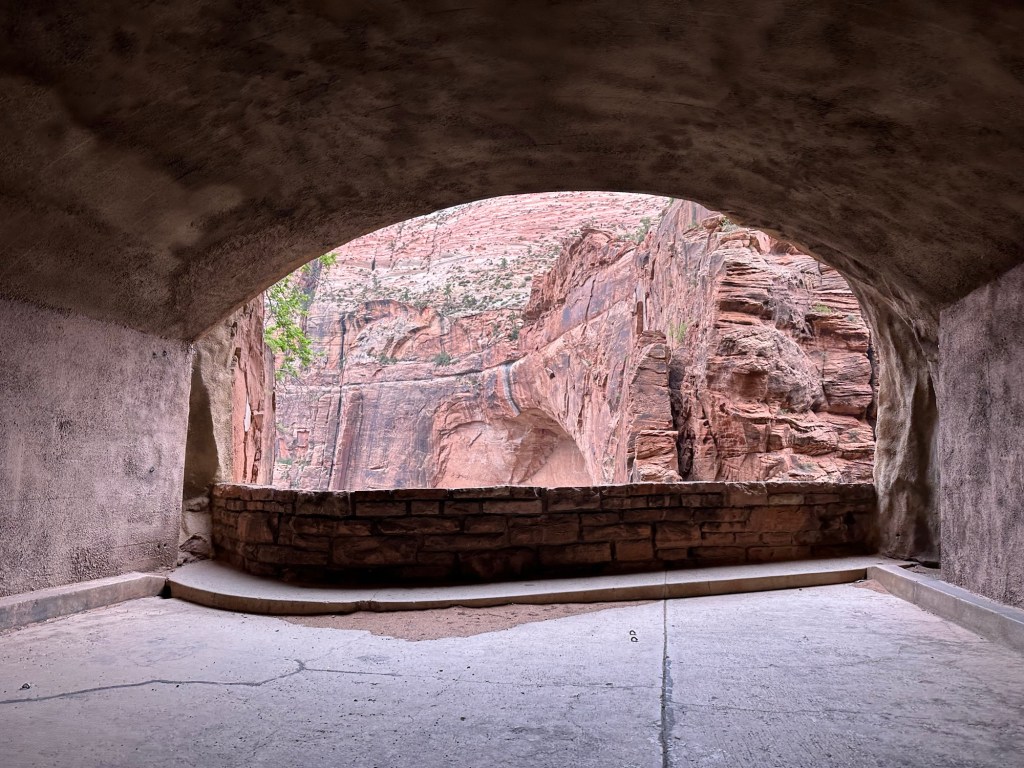 Zion-Mt Carmel Tunnel in Zion National Park in Springdale, Utah. Picture by Happy Vegan Campers.
