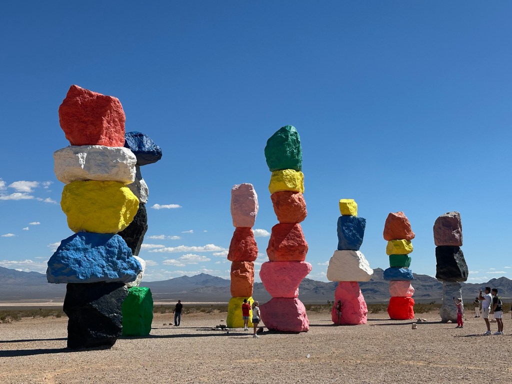 Seven Magic Mountains in Las Vegan, Nevada. Picture by Happy Vegan Campers.