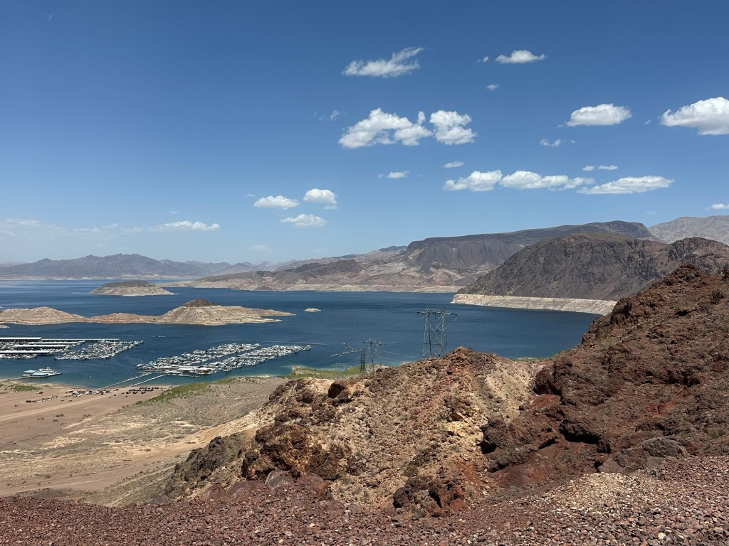 Lake Mead viewed from Historic Railroad Trail at Lake Mead National Recreation Area in Boulder City, Nevada. Picture by Happy Vegan Campers.