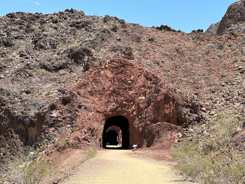 Tunnel on Historic Railroad Trail at Lake Mead National Recreation Area in Boulder City, Nevada. Picture by Happy Vegan Campers.