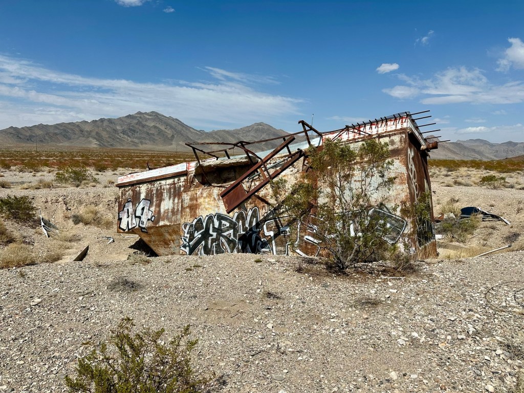 Weird thing outside Death Valley National Park, California. Picture by Happy Vegan Campers.