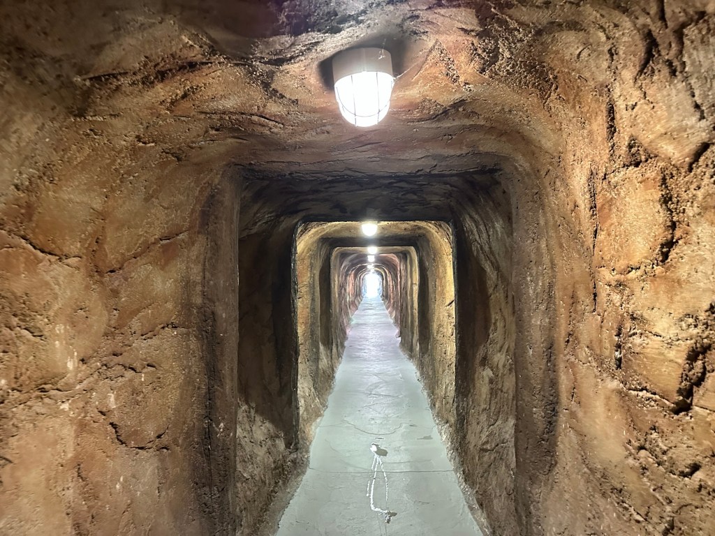 Tunnel from parking lot at The Inn at Death Valley, California. Picture by Happy Vegan Campers.