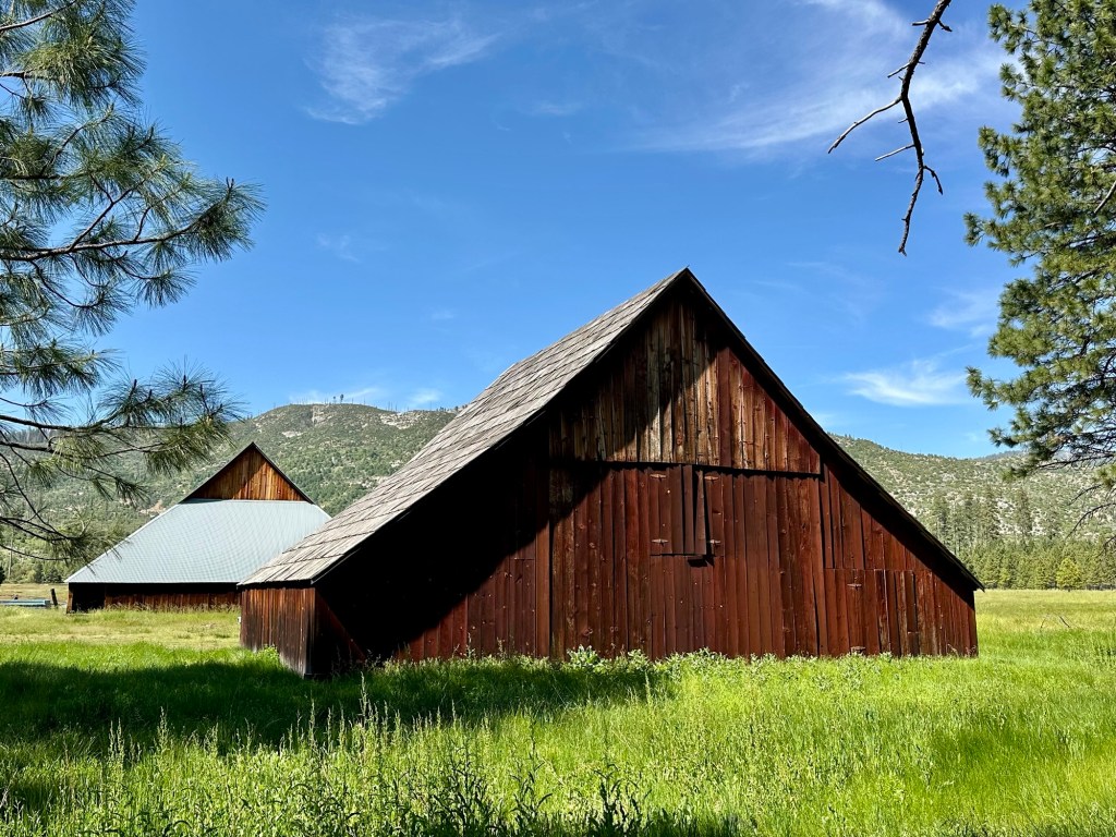Old barns near Yosemite National Park, California. Picture by Happy Vegan Campers.