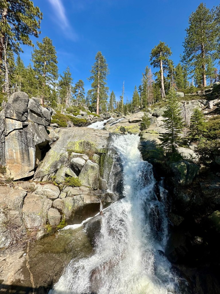 Waterfall in Yosemite National Park, California. Picture by Happy Vegan Campers.