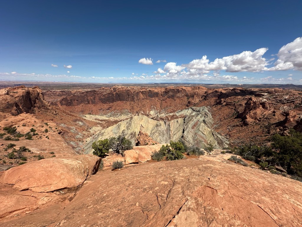 Upheaval Dome at Canyonland National Park in Moab, Utah. Picture by Happy Vegan Campers.