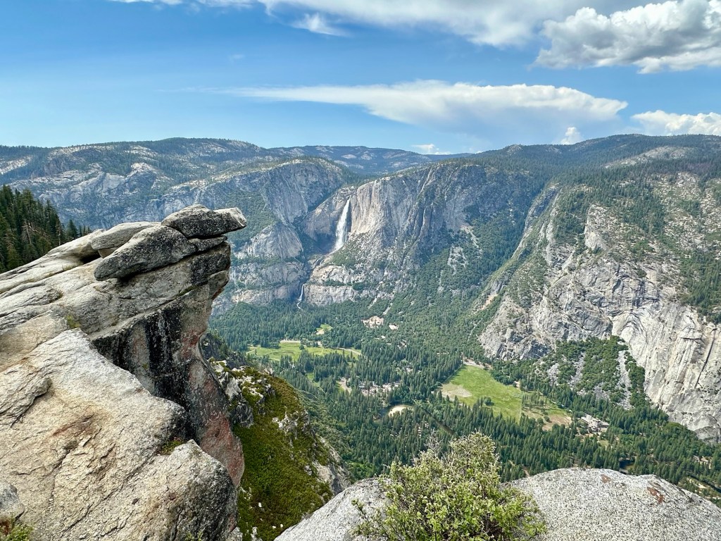 View of Yosemite Falls from Glacier Point in Yosemite National Park, California. Picture by Happy Vegan Campers.