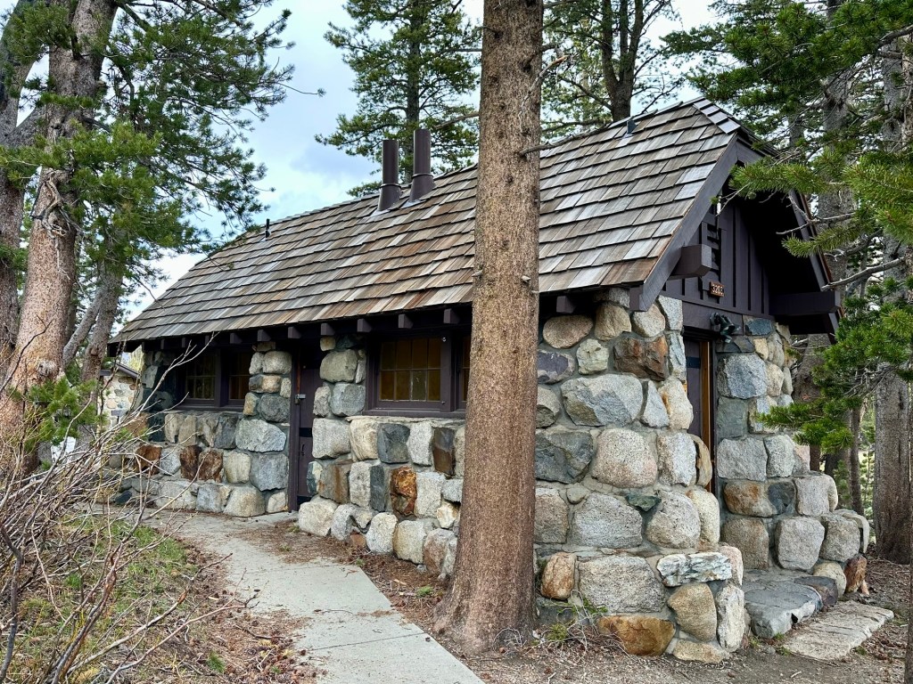 Bathroom on Tioga Pass in Yosemite National Park, California. Picture by Happy Vegan Campers.