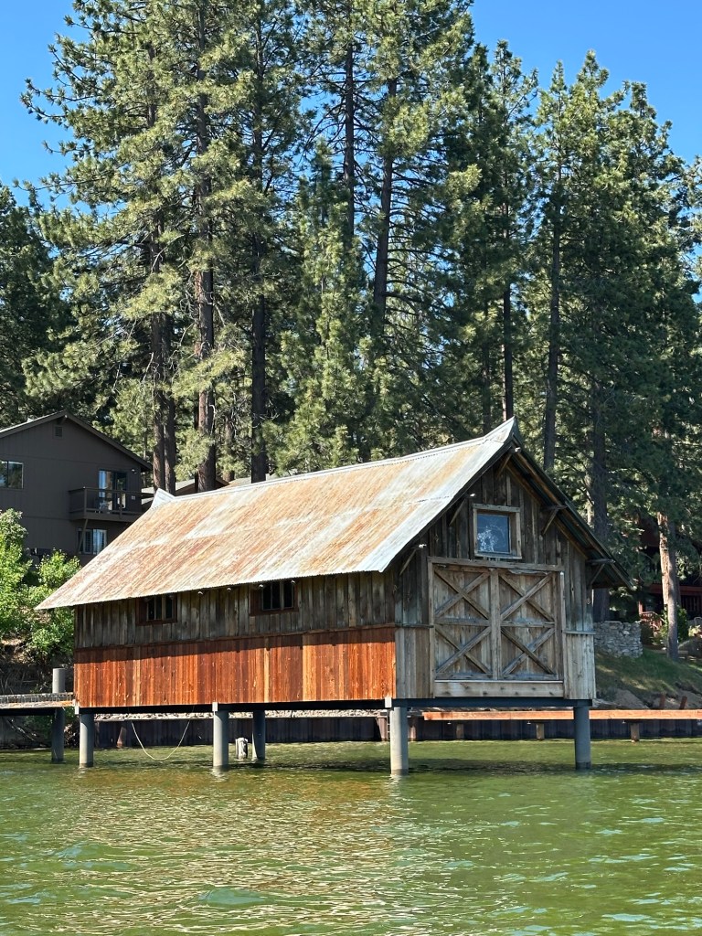 Boat house on Lake Tahoe, California. Picture by Happy Vegan Campers.