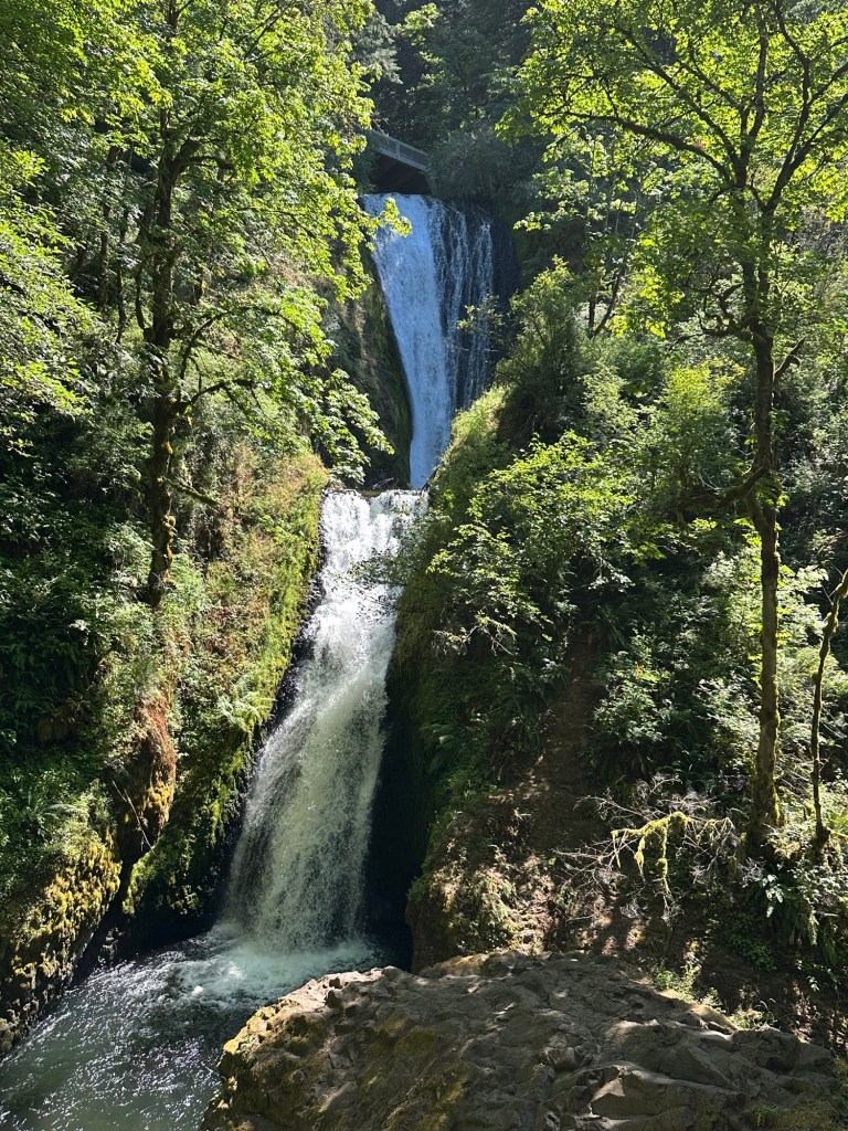 Bridal Veil Falls in Corbett, Oregon. Picture by Happy Vegan Campers.
