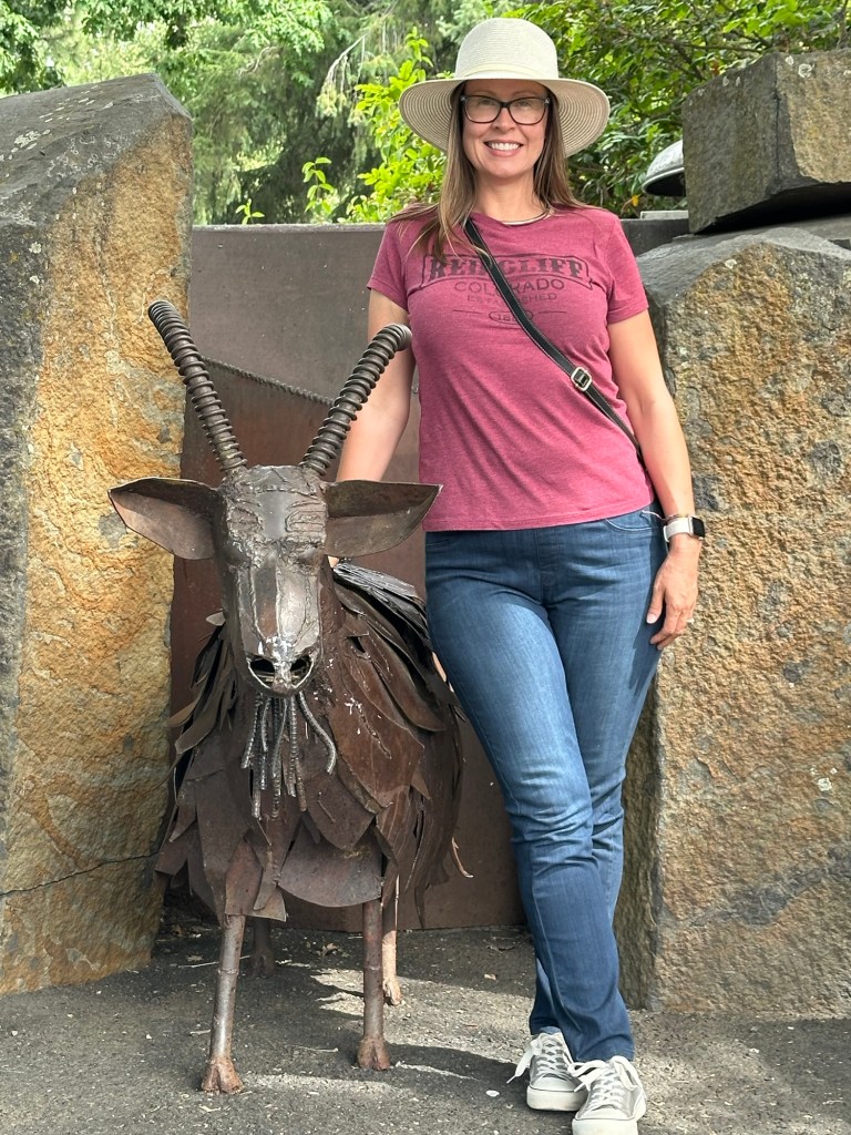 Garbage Goat and Kristin at Riverfront Park in Spokane, Washington. Picture by Happy Vegan Campers.