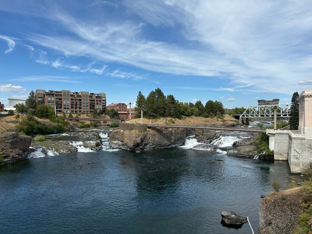 Spokane Falls by Riverfront Park in Spokane, Washington. Picture by Happy Vegan Campers.