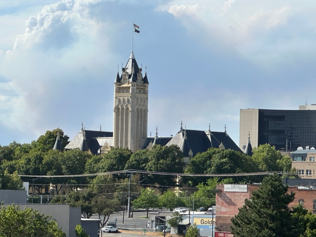 View from Gondola ride in Riverfront Park in Spokane, Washington. Picture by Happy Vegan Campers.